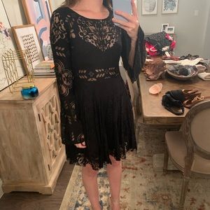 Free People Black Lace Dress